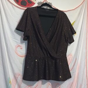 Lane Bryant Classic Flutter Sleeve V-Neck Peplum Blouse ✨